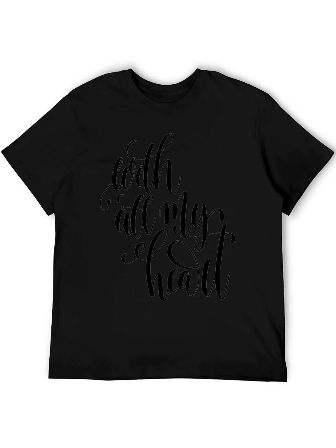 With All My Heart Black Graphic Tee