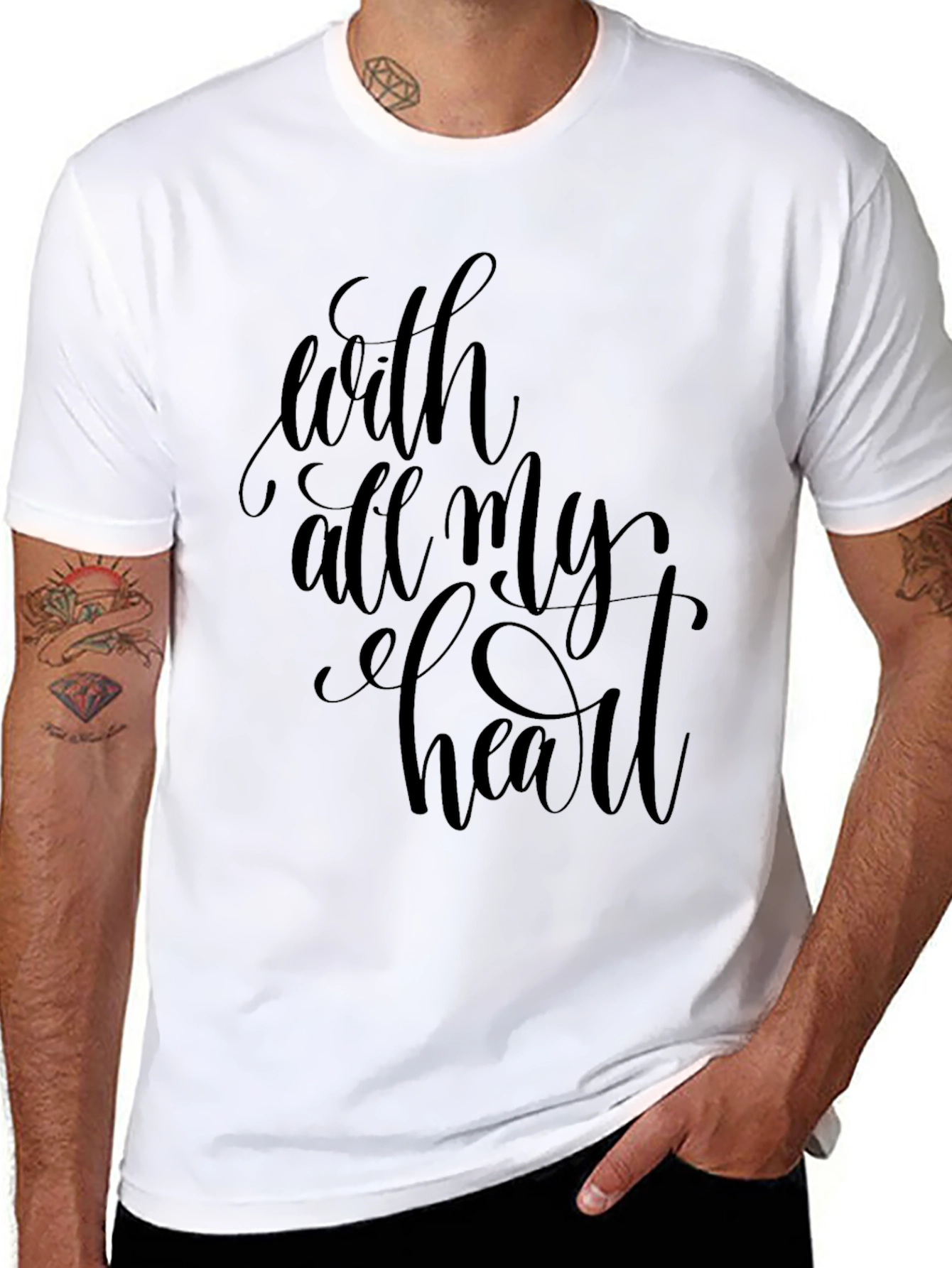 With All My Heart Black Graphic Tee