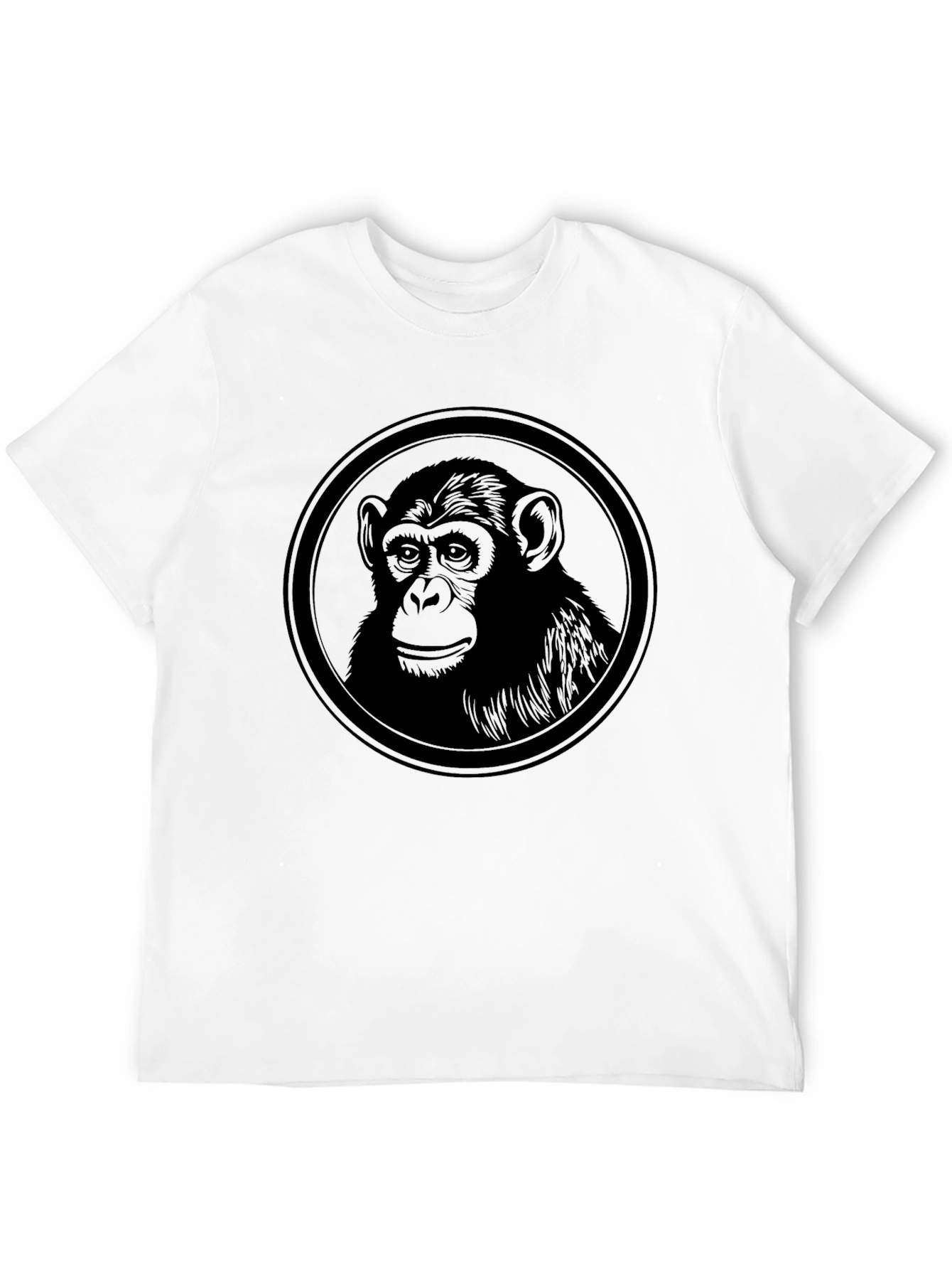 Chimpanzee Graphic Tee - Black Cotton T-Shirt