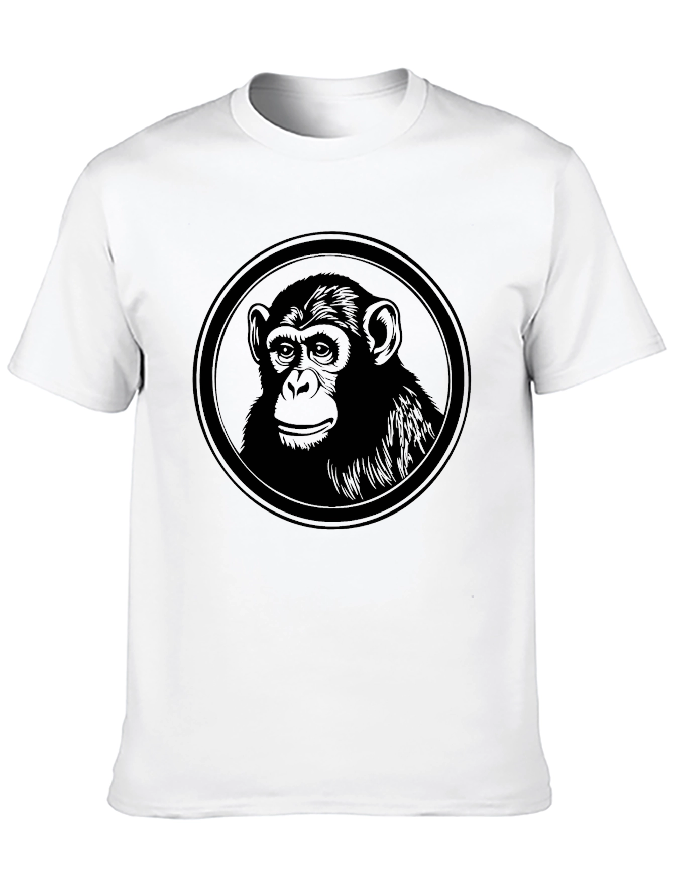 Chimpanzee Graphic Tee - Black Cotton T-Shirt