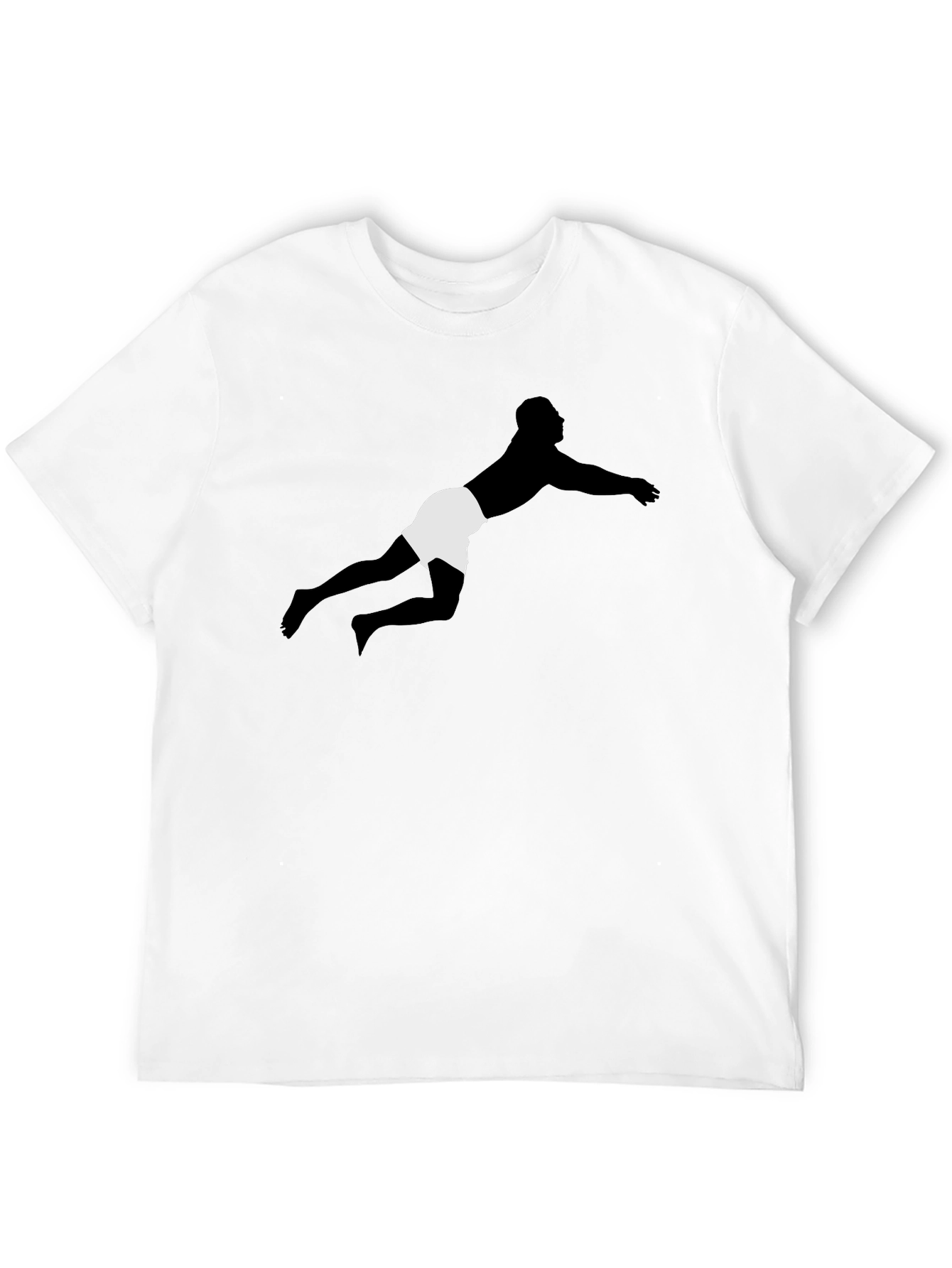 Diving Silhouette Black Tee - Sporty Graphic T-Shirt