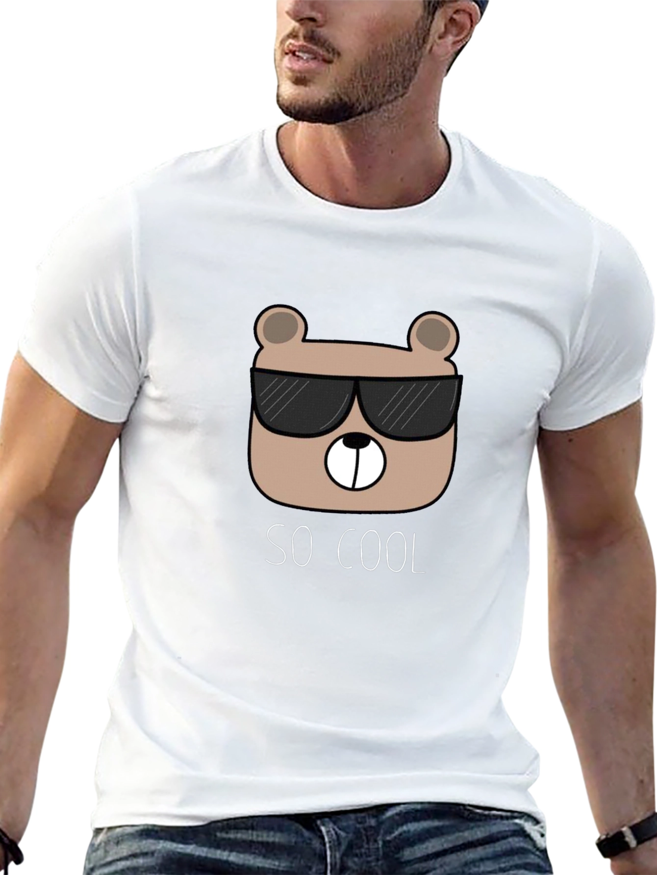 Cool Bear Graphic Tee - Trendy Black T-Shirt