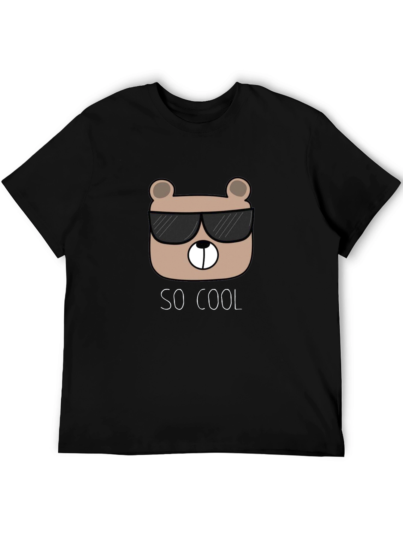 Cool Bear Graphic Tee - Trendy Black T-Shirt