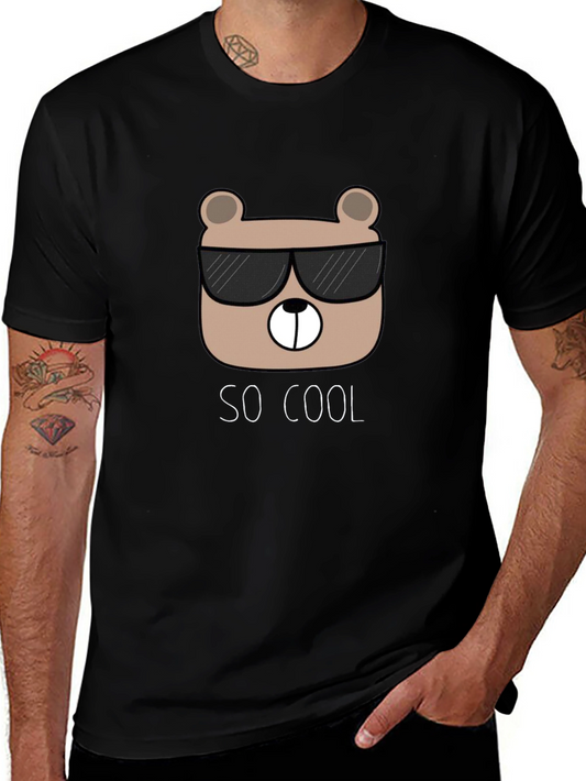 Cool Bear Graphic Tee - Trendy Black T-Shirt