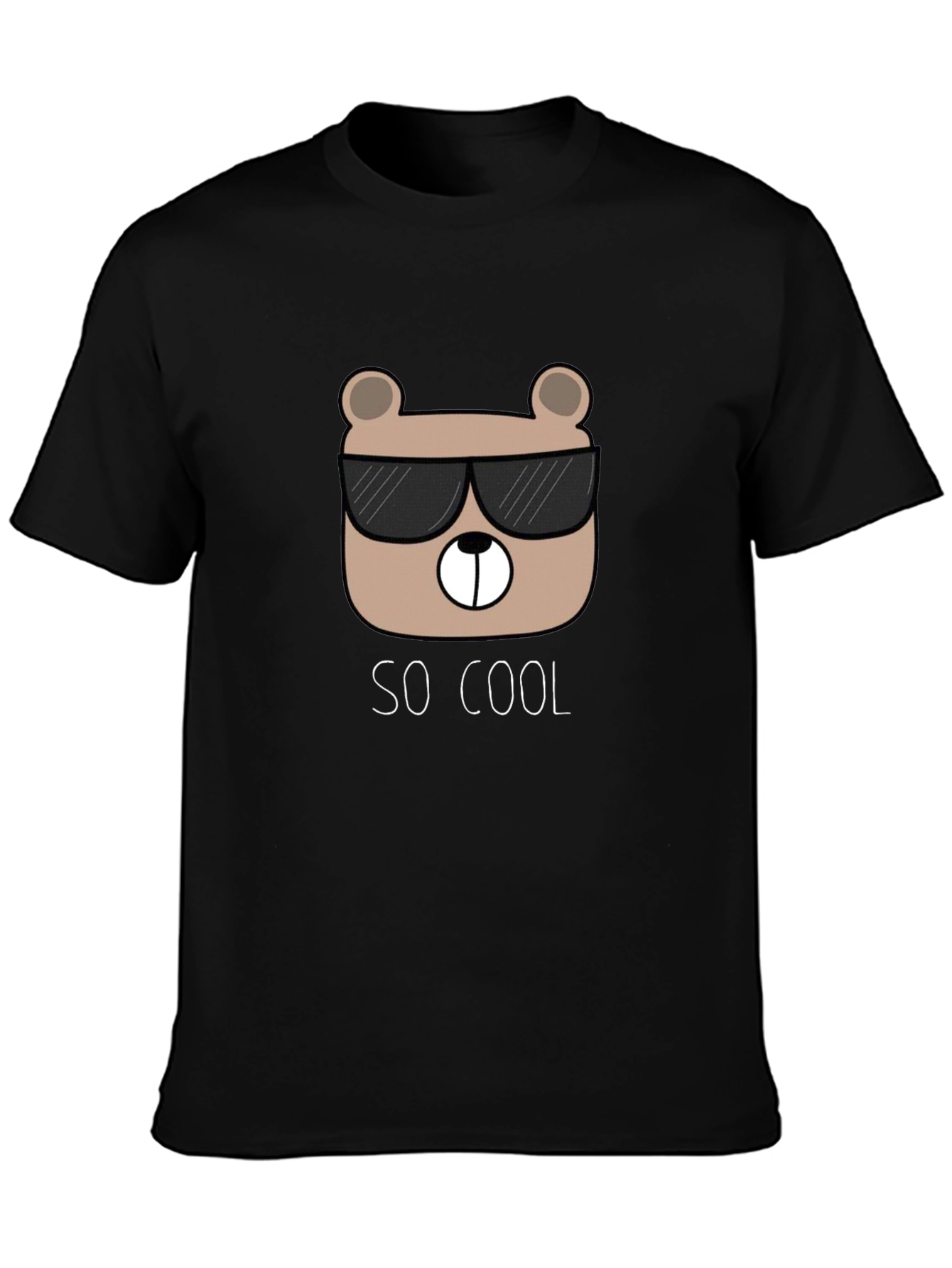 Cool Bear Graphic Tee - Trendy Black T-Shirt