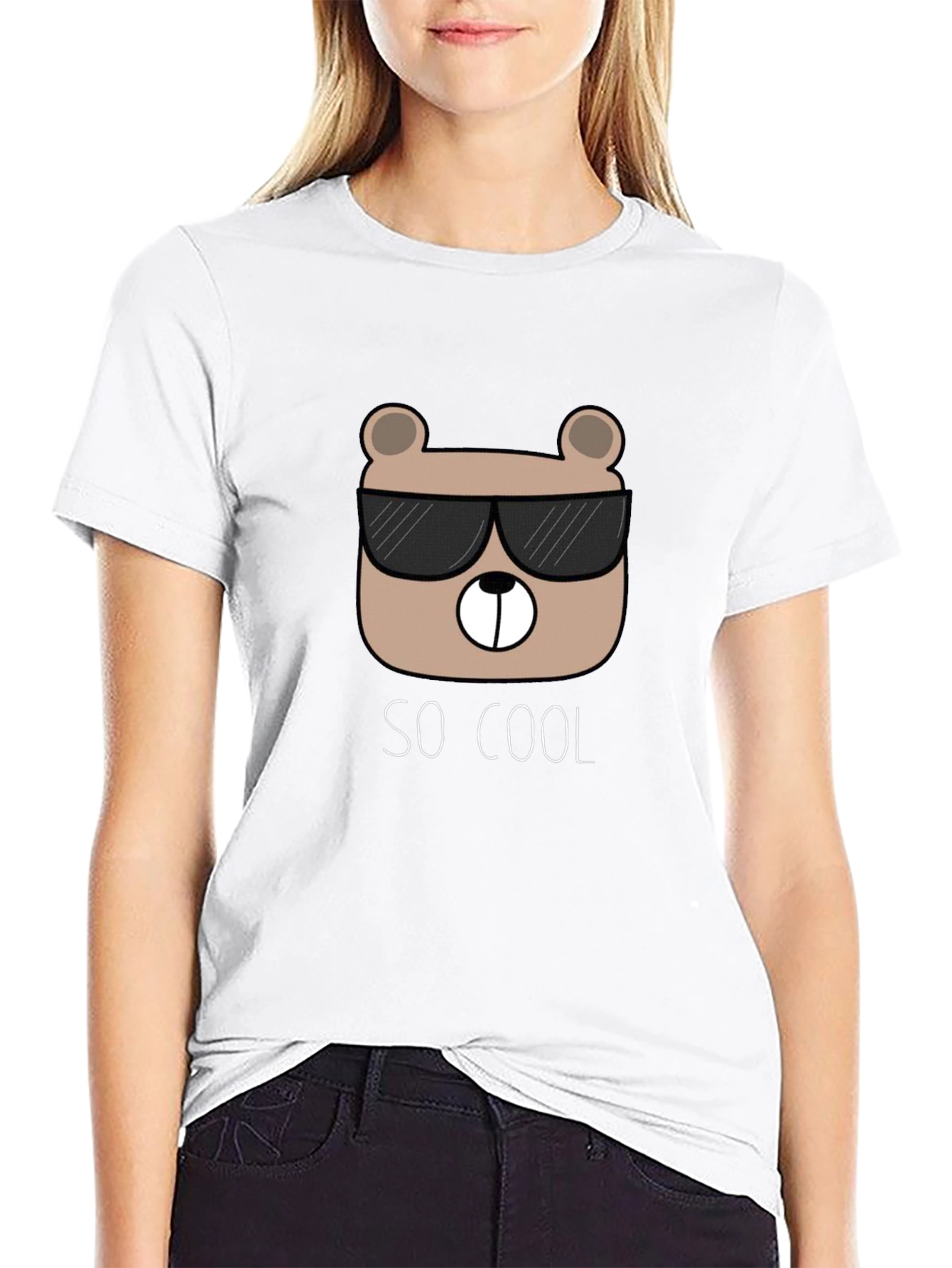 Cool Bear Graphic Tee - Trendy Black T-Shirt