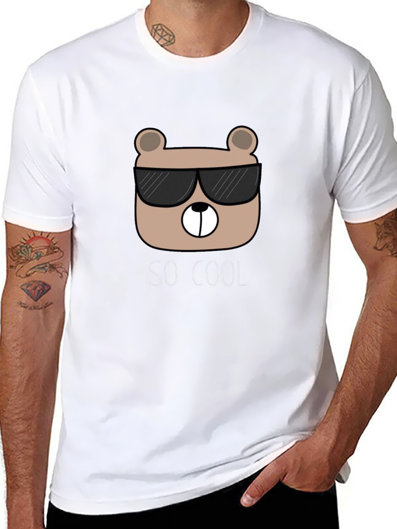 Cool Bear Graphic Tee - Trendy Black T-Shirt