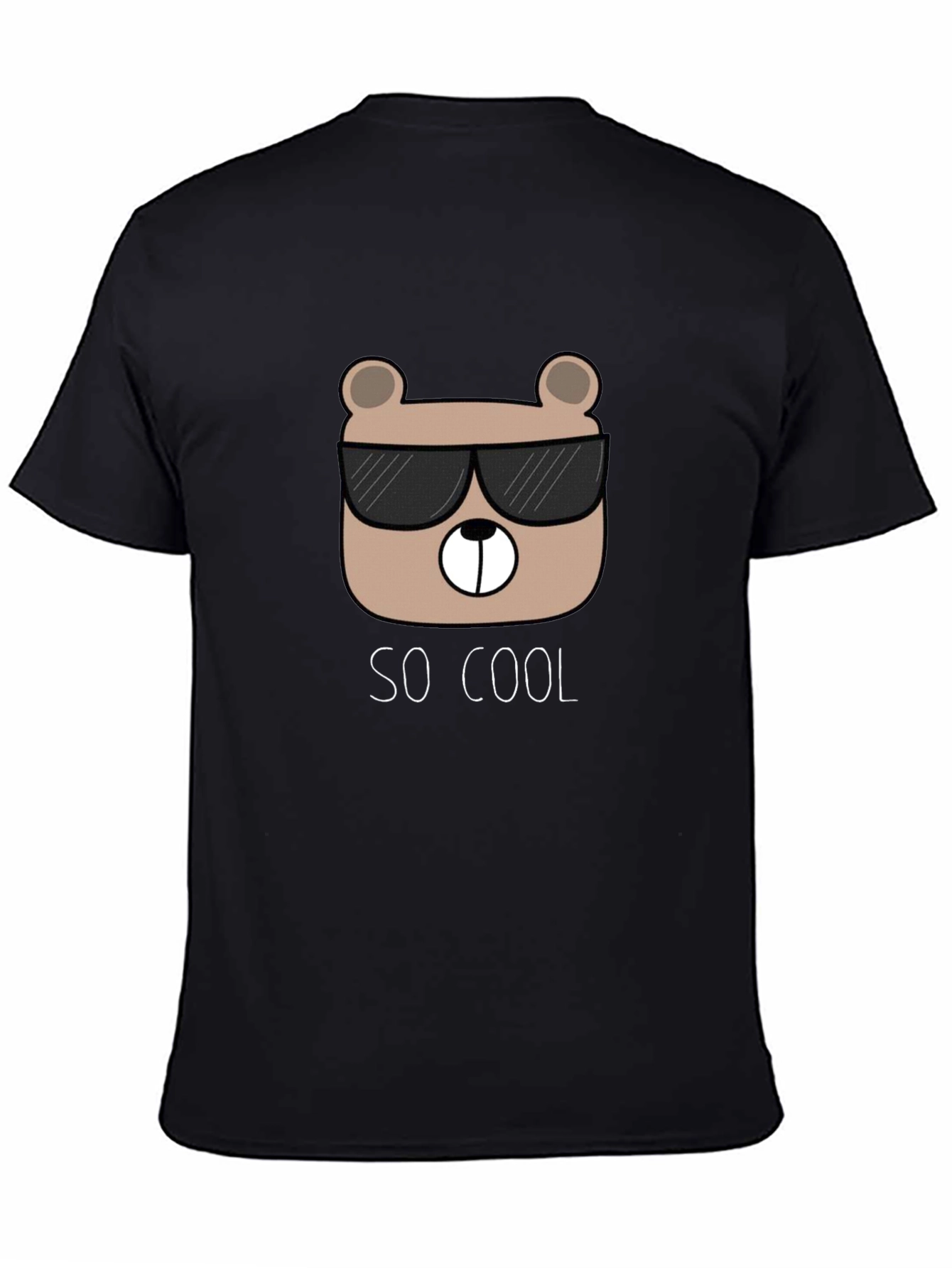 Cool Bear Graphic Tee - Trendy Black T-Shirt