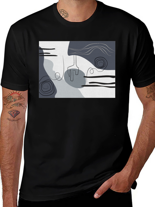 Abstract Art Graphic Black T-Shirt