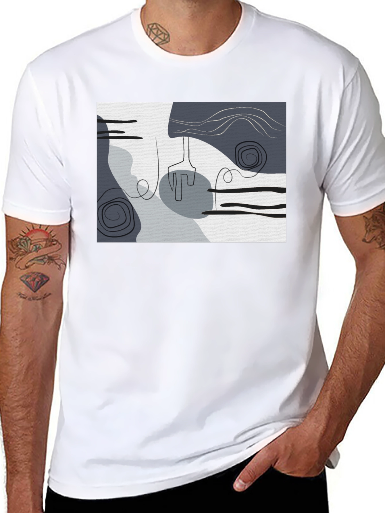 Abstract Art Graphic Black T-Shirt
