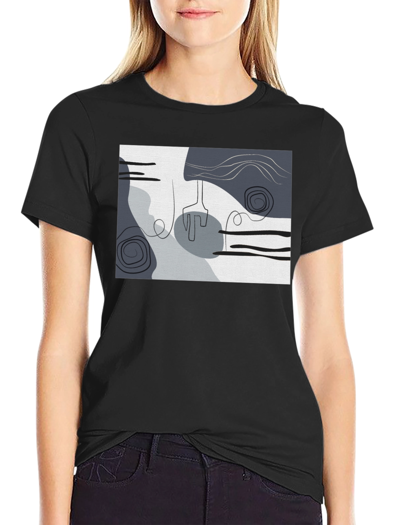 Abstract Art Graphic Black T-Shirt