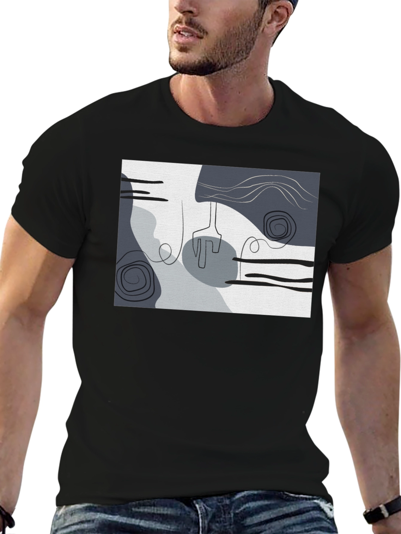 Abstract Art Graphic Black T-Shirt