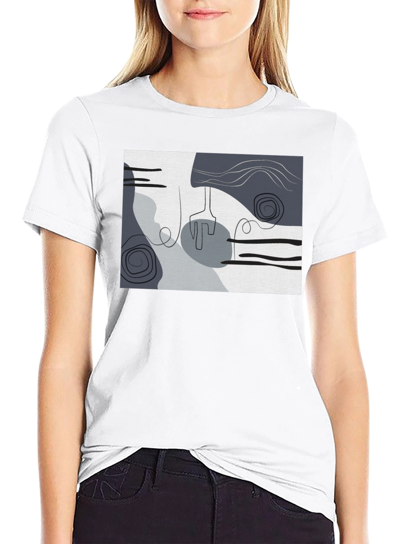 Abstract Art Graphic Black T-Shirt