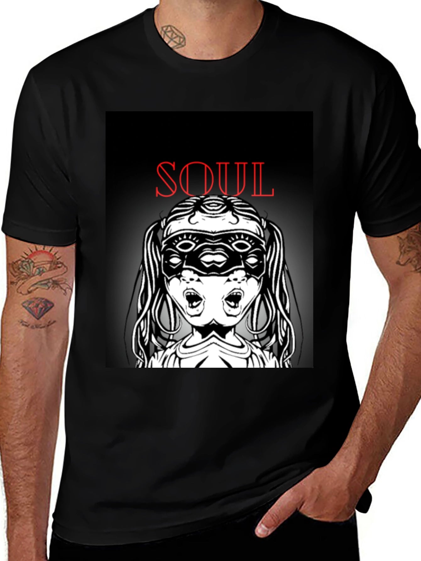 Soul Graphic T-Shirt - Black Unique Design