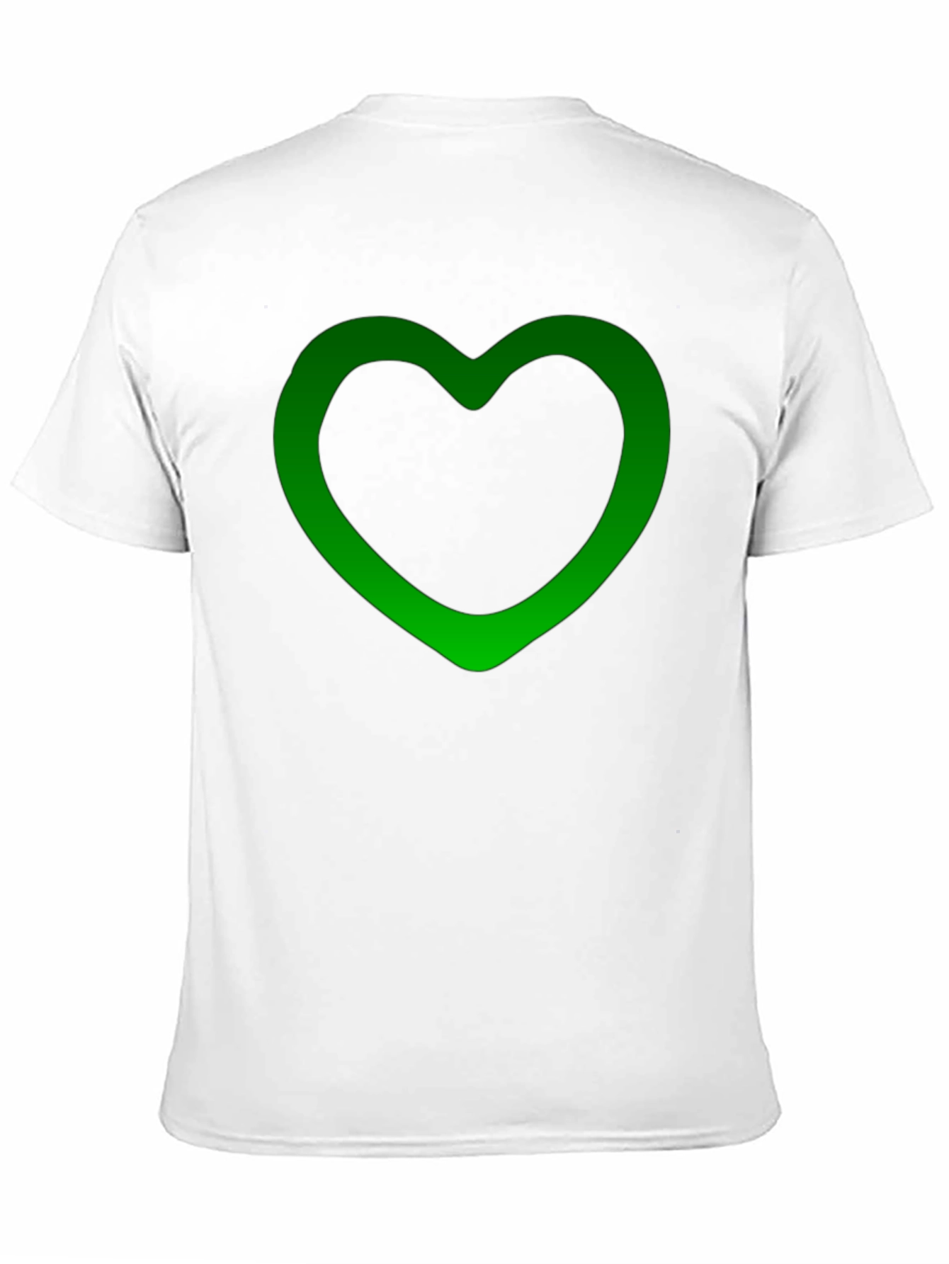 Green Heart Outline Black T-Shirt