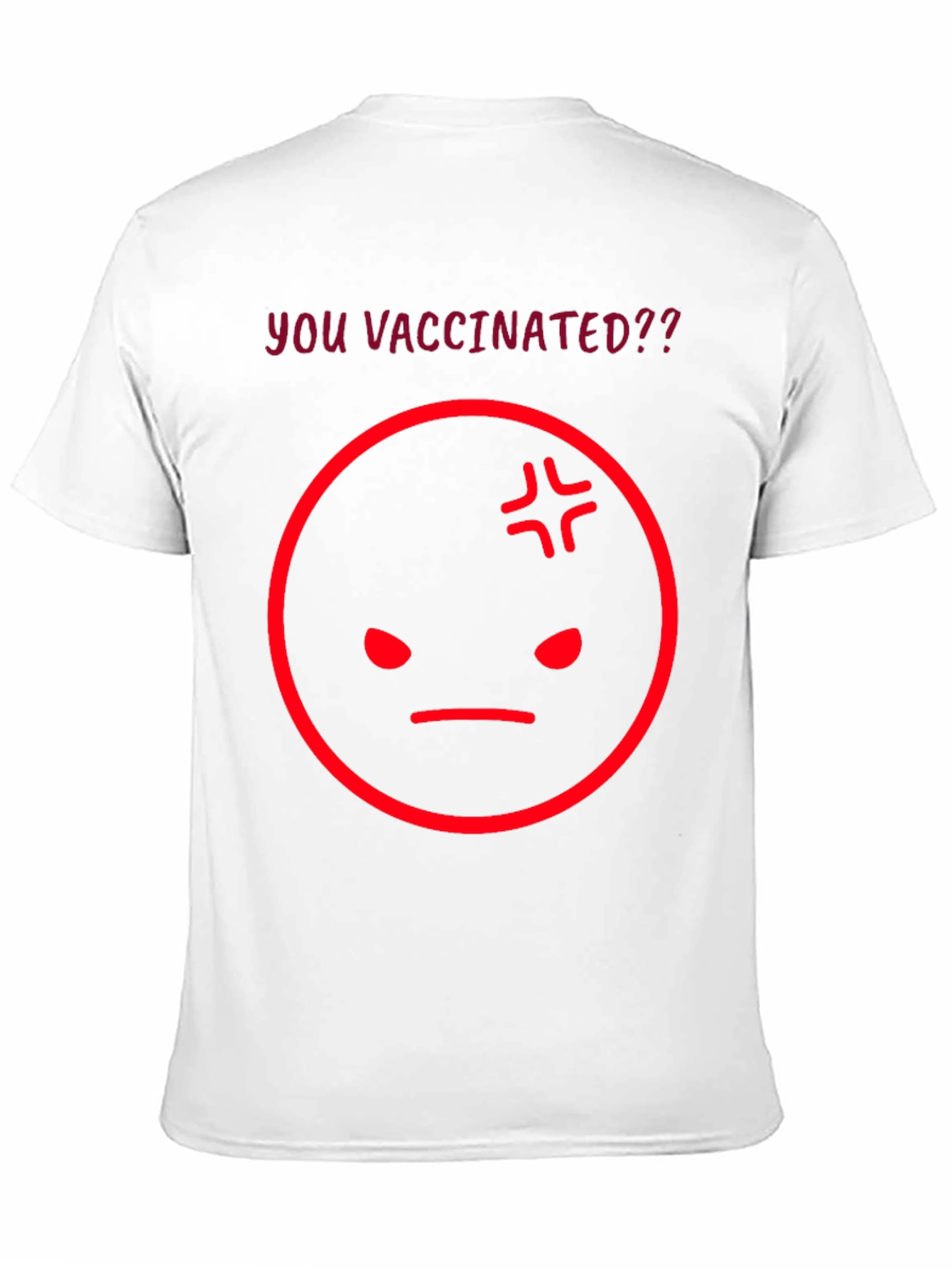 Vaccinated? Graphic Tee - Angry Face Emoji