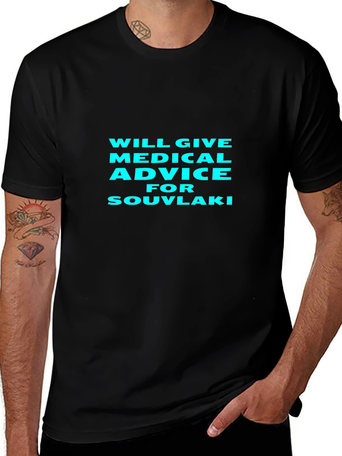 Medical Advice for Souvlaki Black T-Shirt