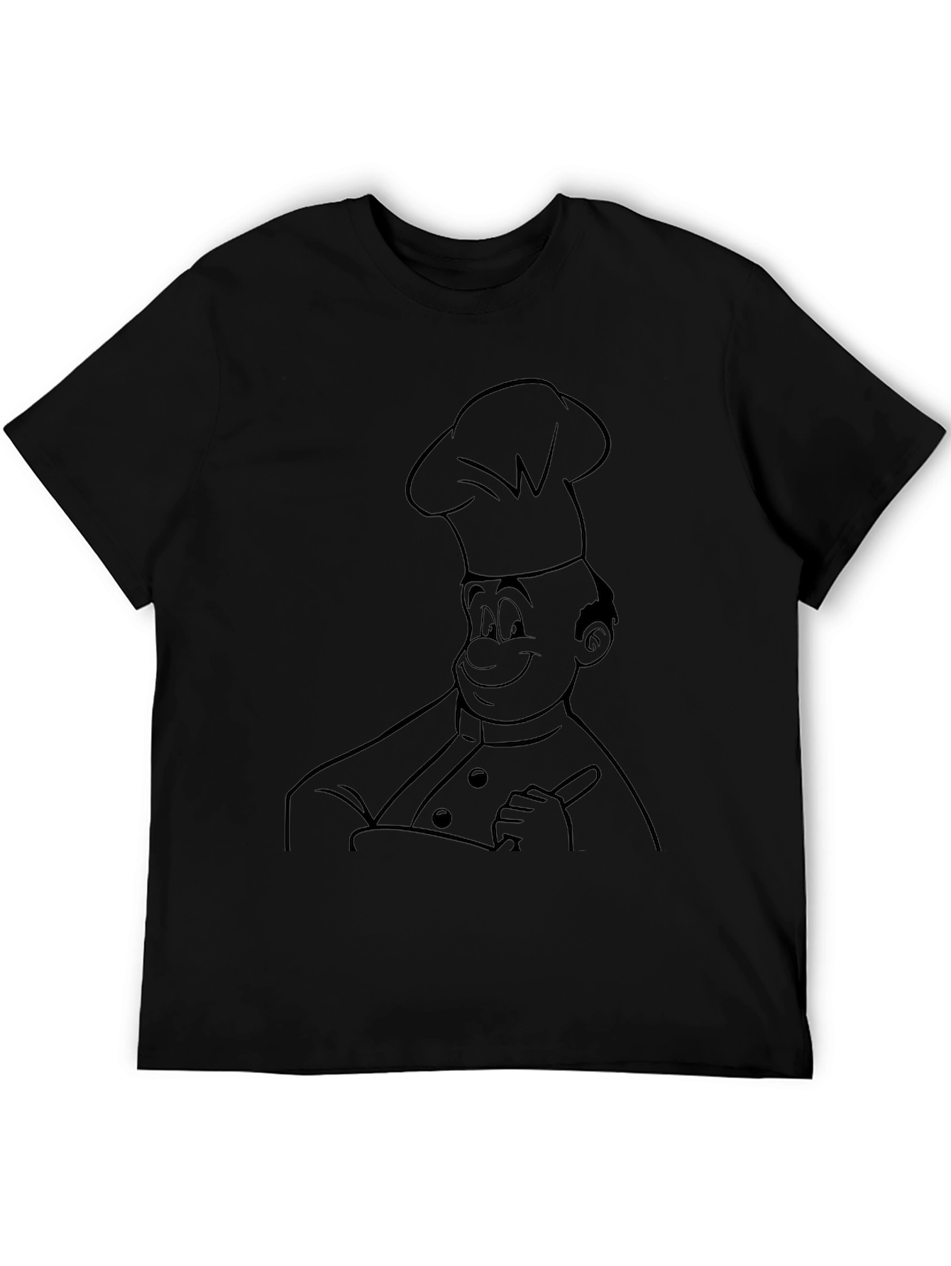 Chef Cartoon Black T-Shirt