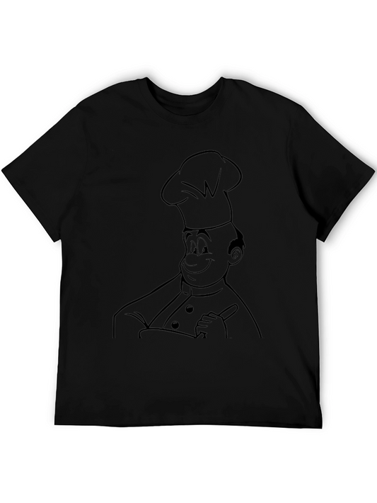 Chef Cartoon Black T-Shirt