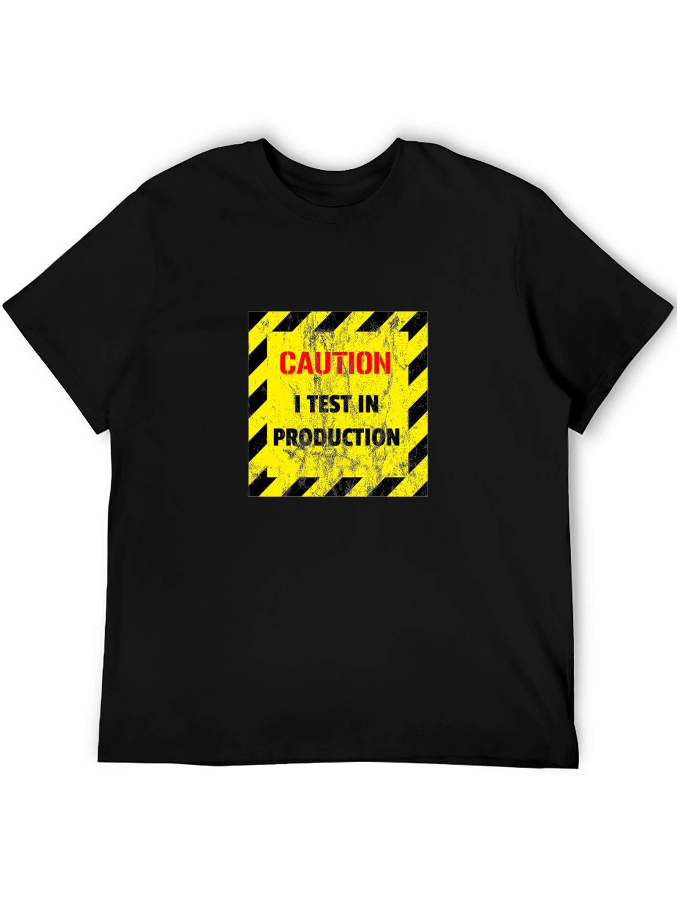 Caution I Test In Production Black T-Shirt