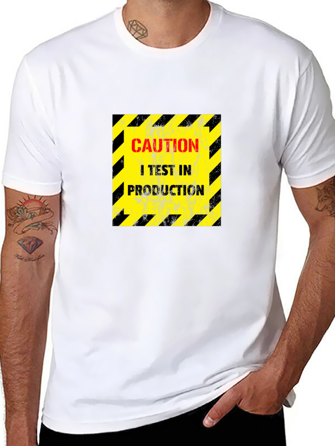Caution I Test In Production Black T-Shirt