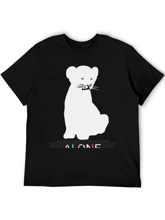 Alone Cub T-Shirt - Black Graphic Tee