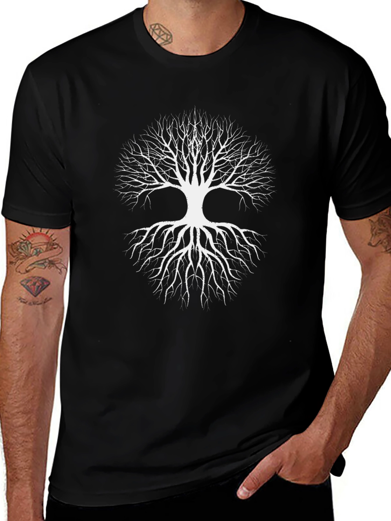Tree of Life Graphic Tee - Black Cotton Blend