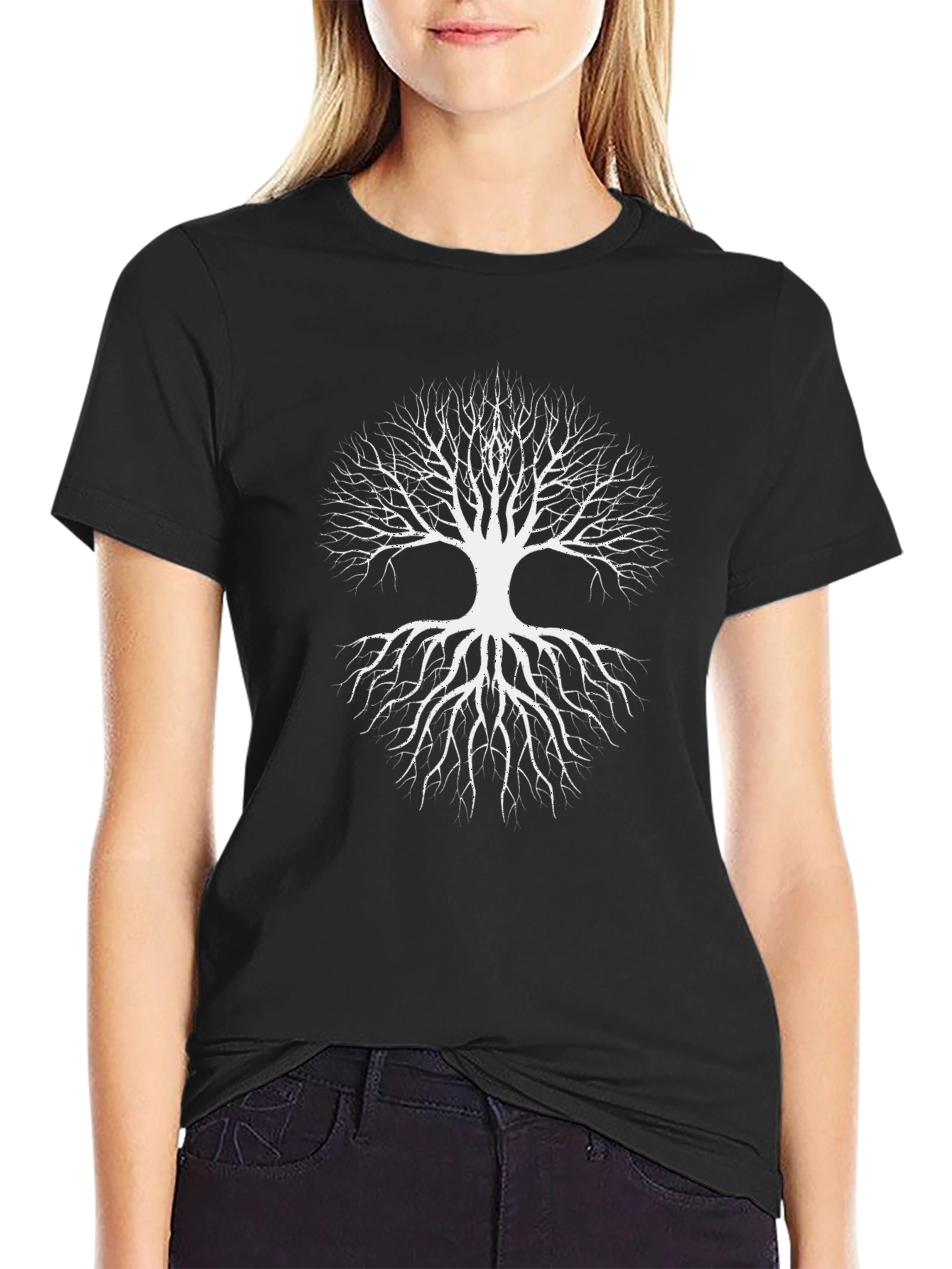 Tree of Life Graphic Tee - Black Cotton Blend