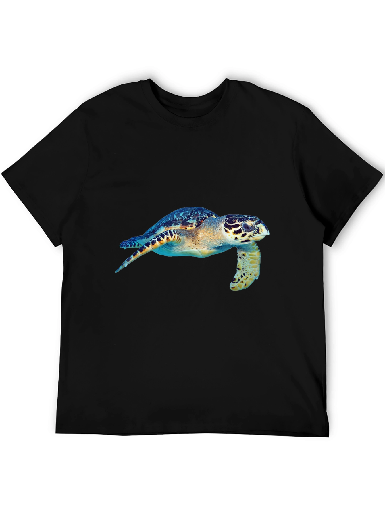 Sea Turtle Graphic Tee - Black Cotton Blend