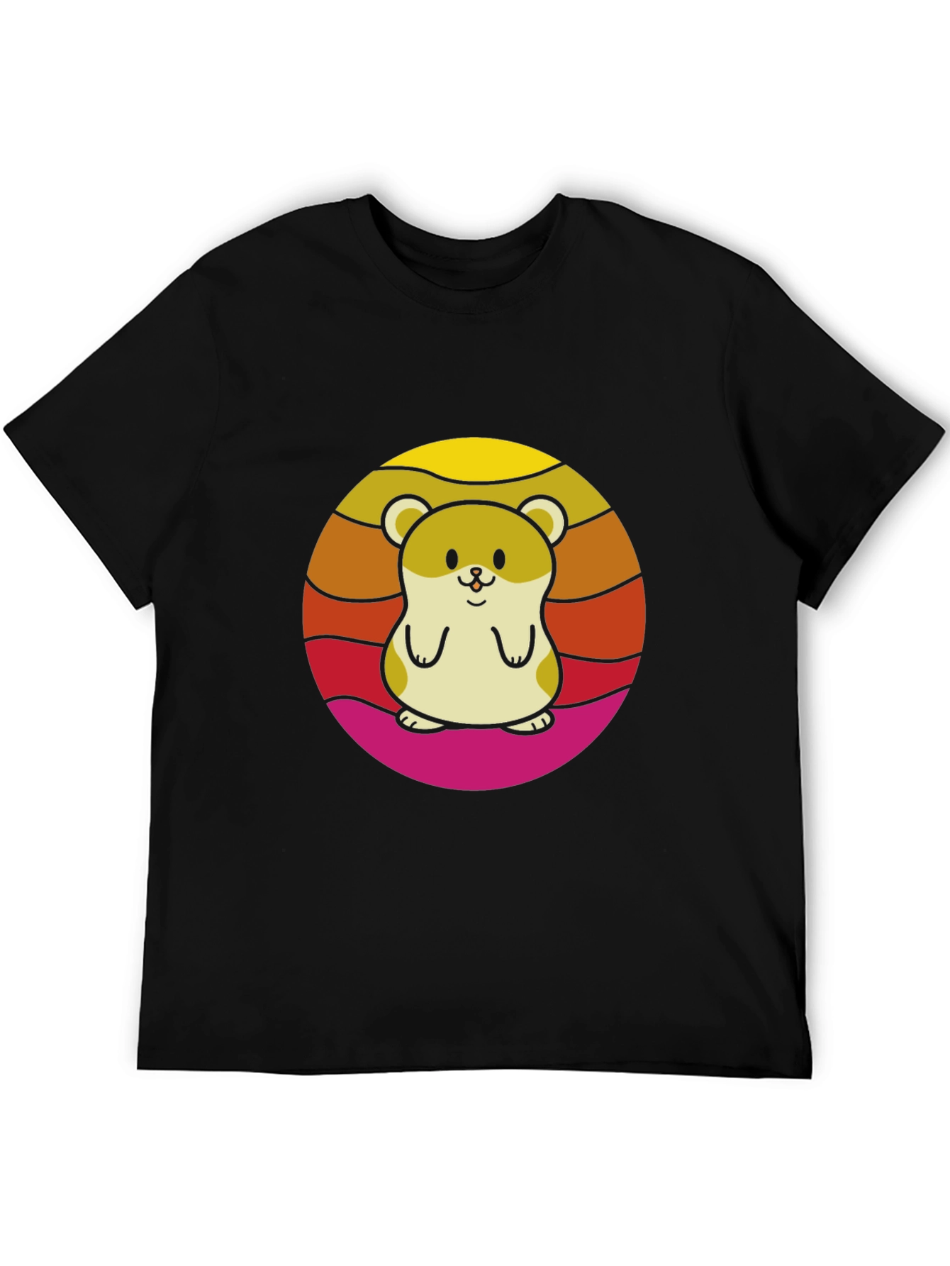 Cute Hamster Sunset Graphic T-Shirt