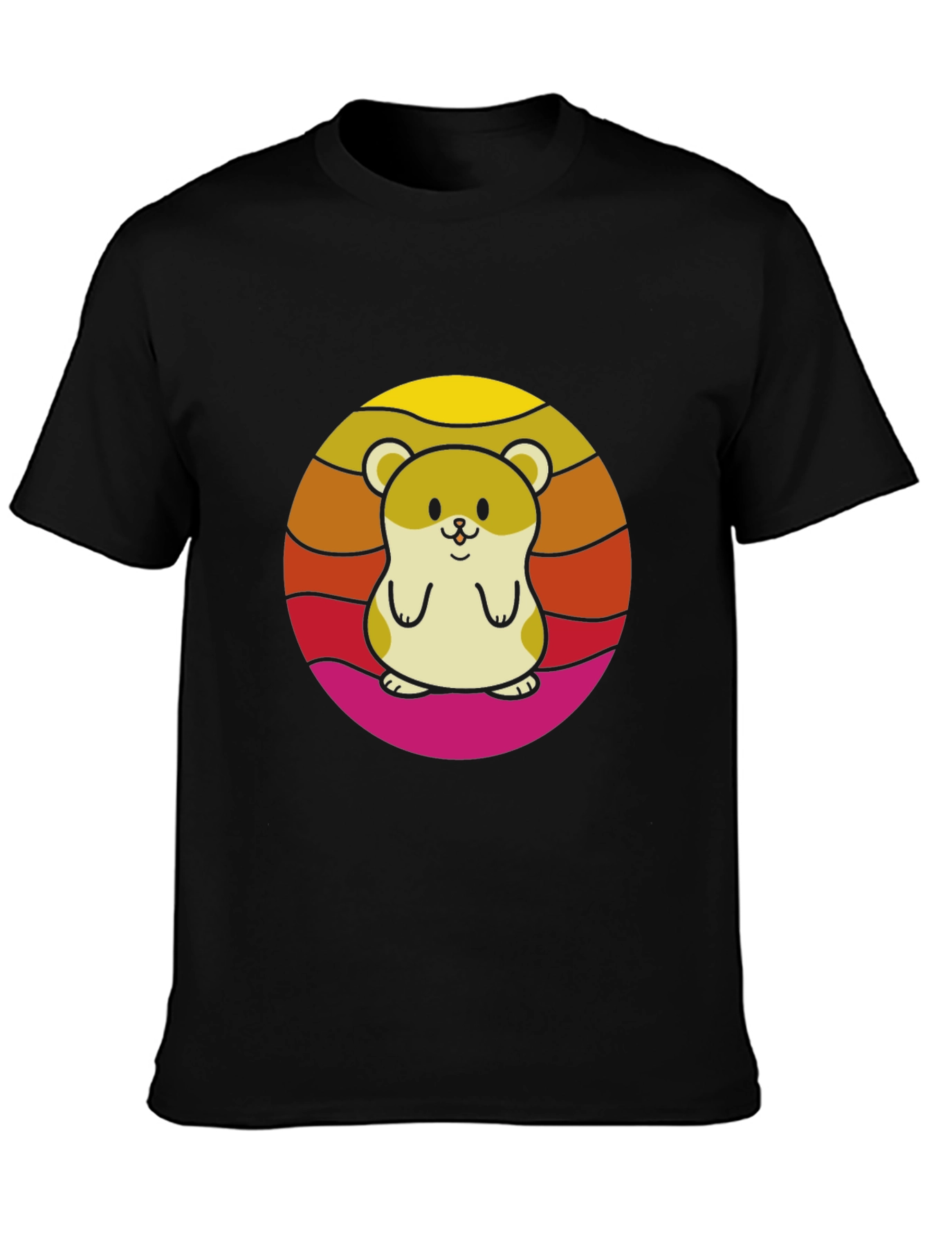Cute Hamster Sunset Graphic T-Shirt