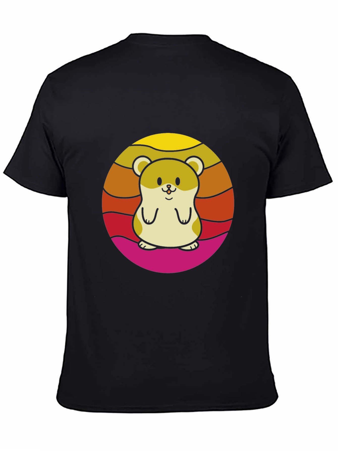 Cute Hamster Sunset Graphic T-Shirt