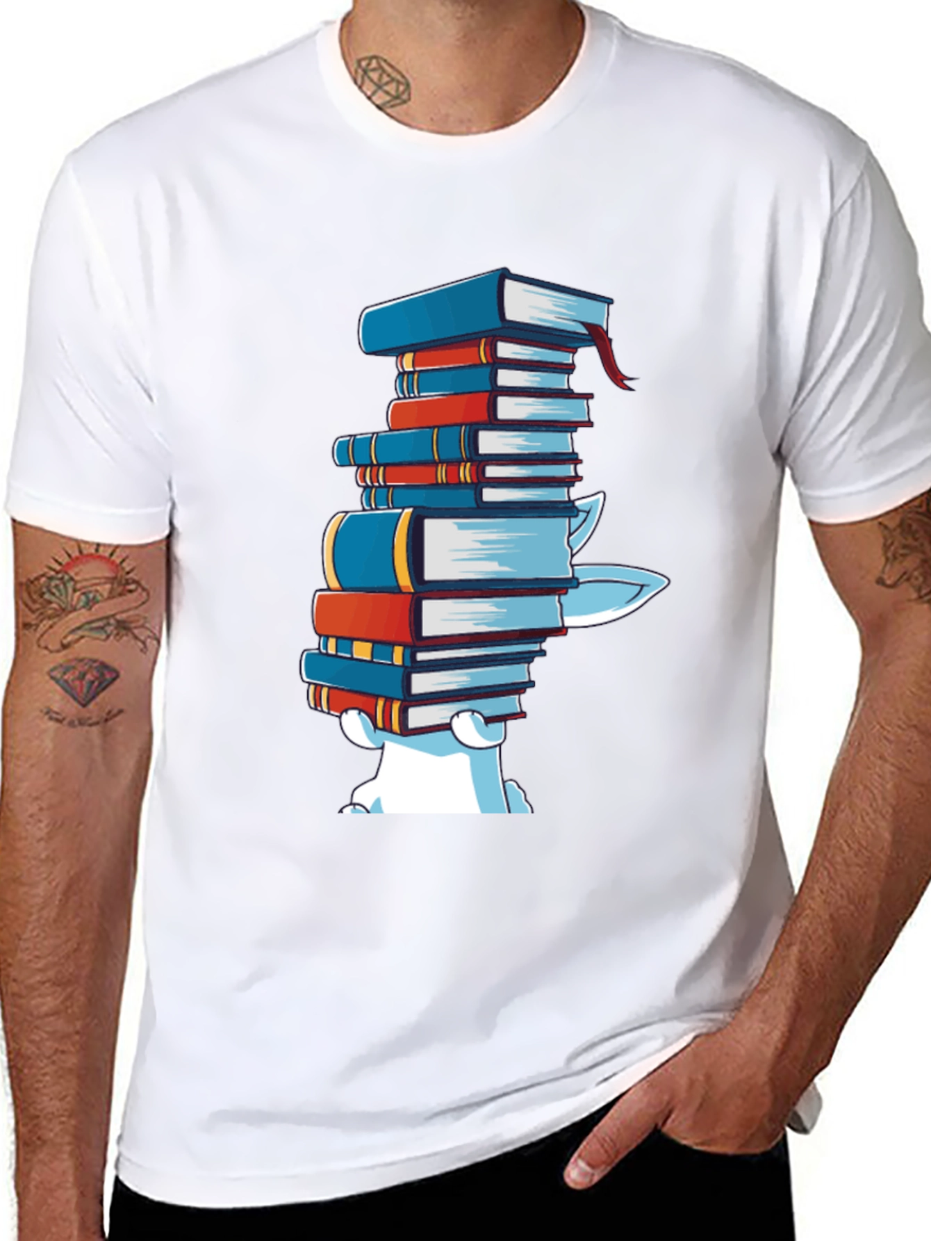 Bookworm Graphic T-Shirt - Casual Cotton Tee