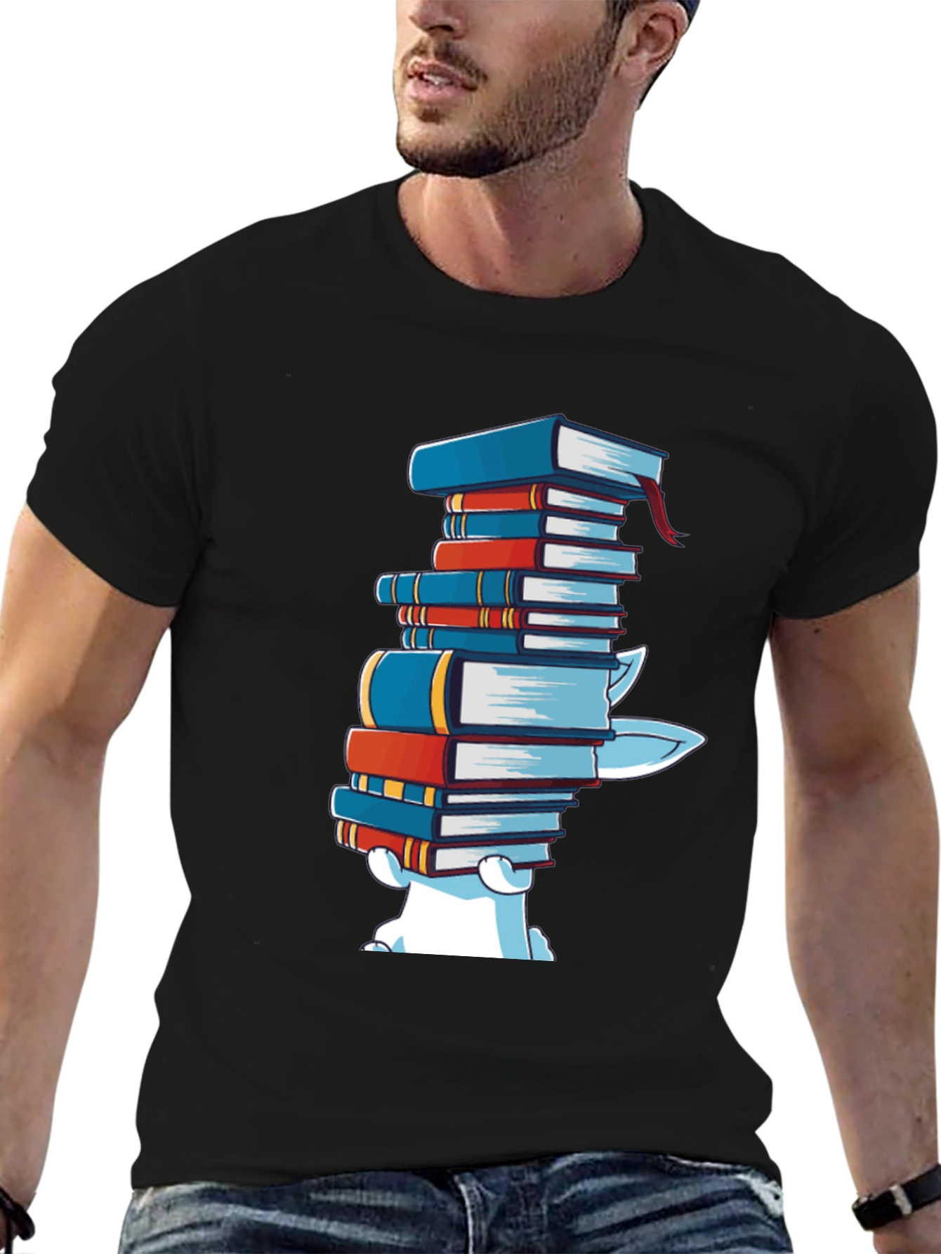 Bookworm Graphic T-Shirt - Casual Cotton Tee