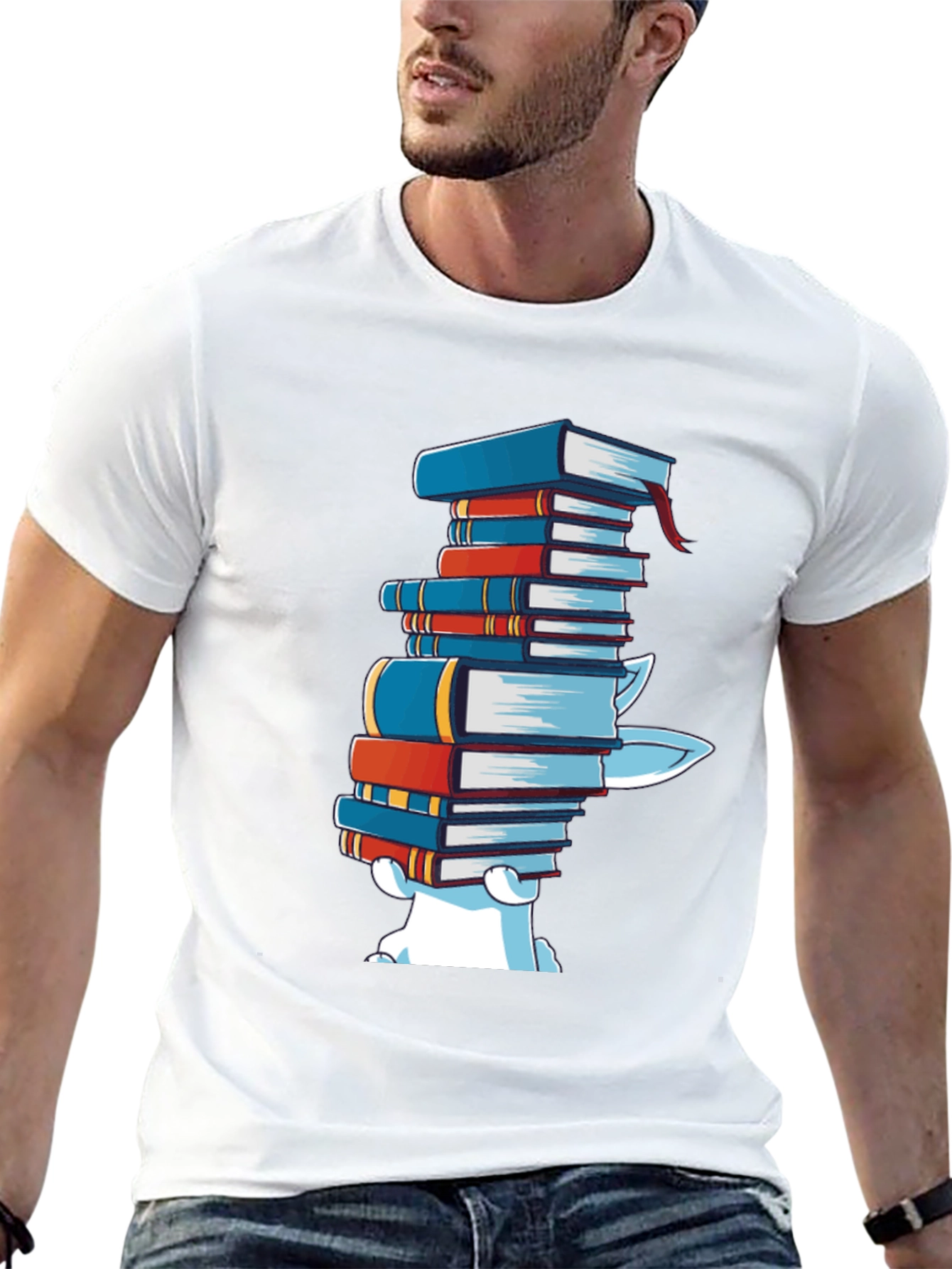 Bookworm Graphic T-Shirt - Casual Cotton Tee