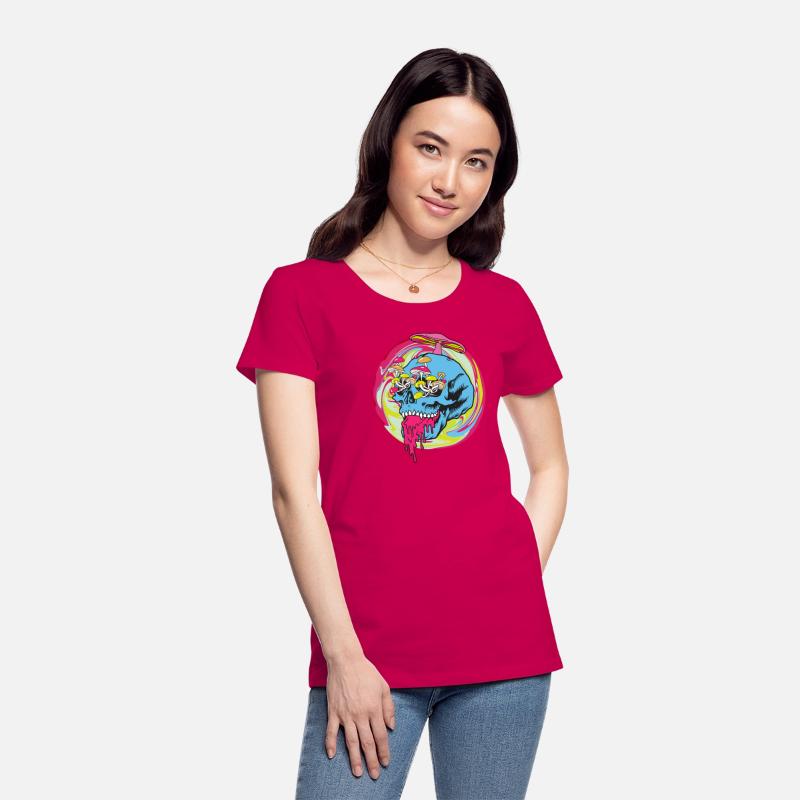 Magic Mushroom Psychedelic Trippy Skull