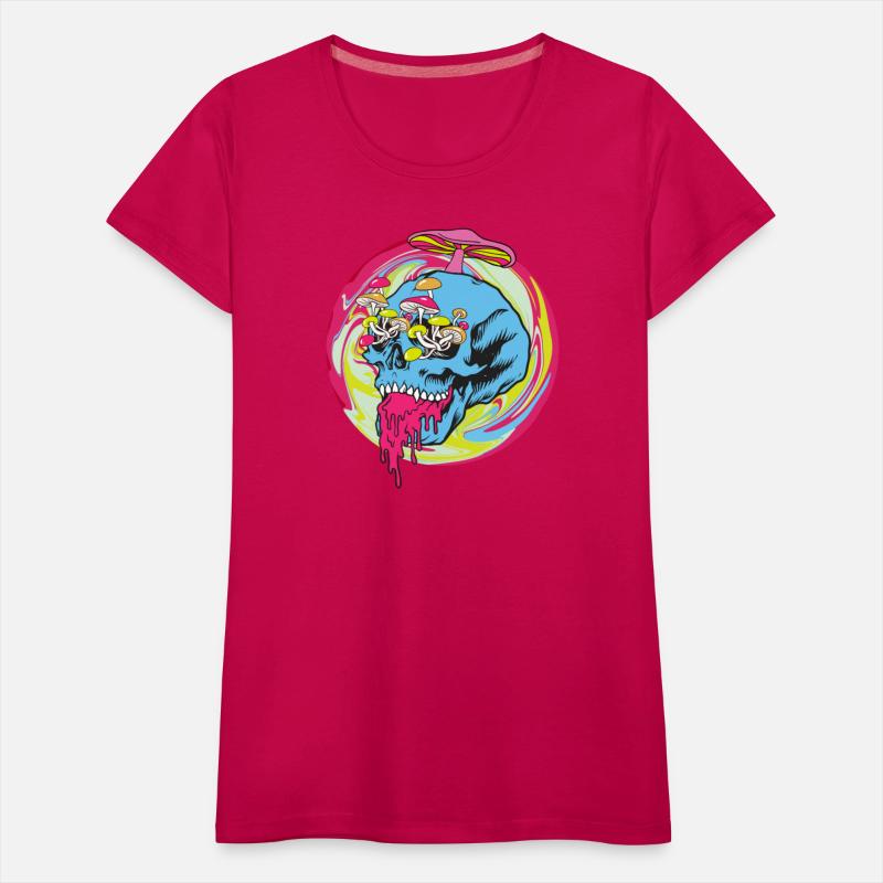 Magic Mushroom Psychedelic Trippy Skull