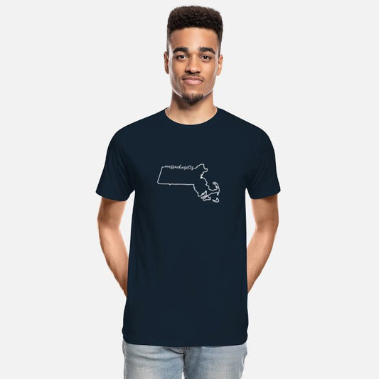 Massachusetts Cursive Silhouette Home State Pride