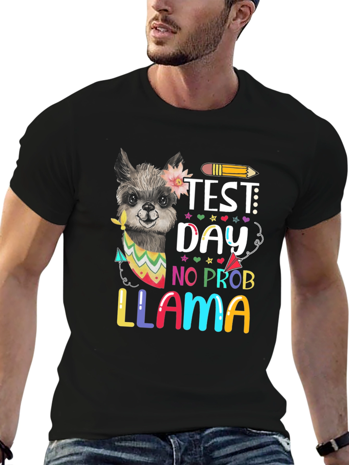 Test Day No Prob Llama Graphic T-Shirt