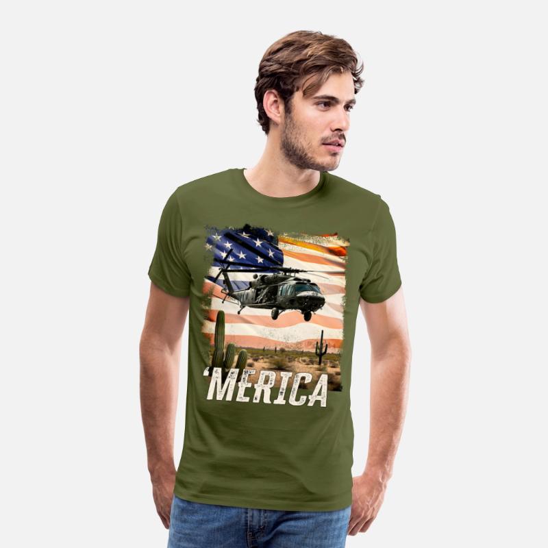 Merica Black Hawk Proud Army Navy Soldier Veteran