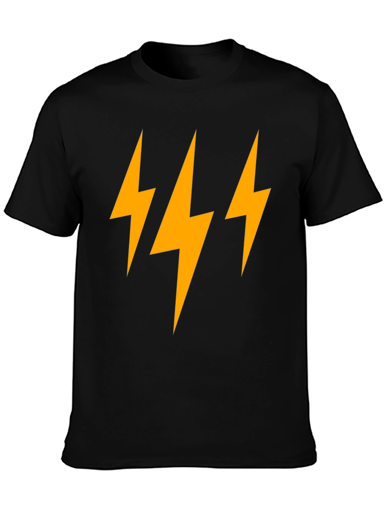Triple Lightning Bolt Graphic Tee - Black