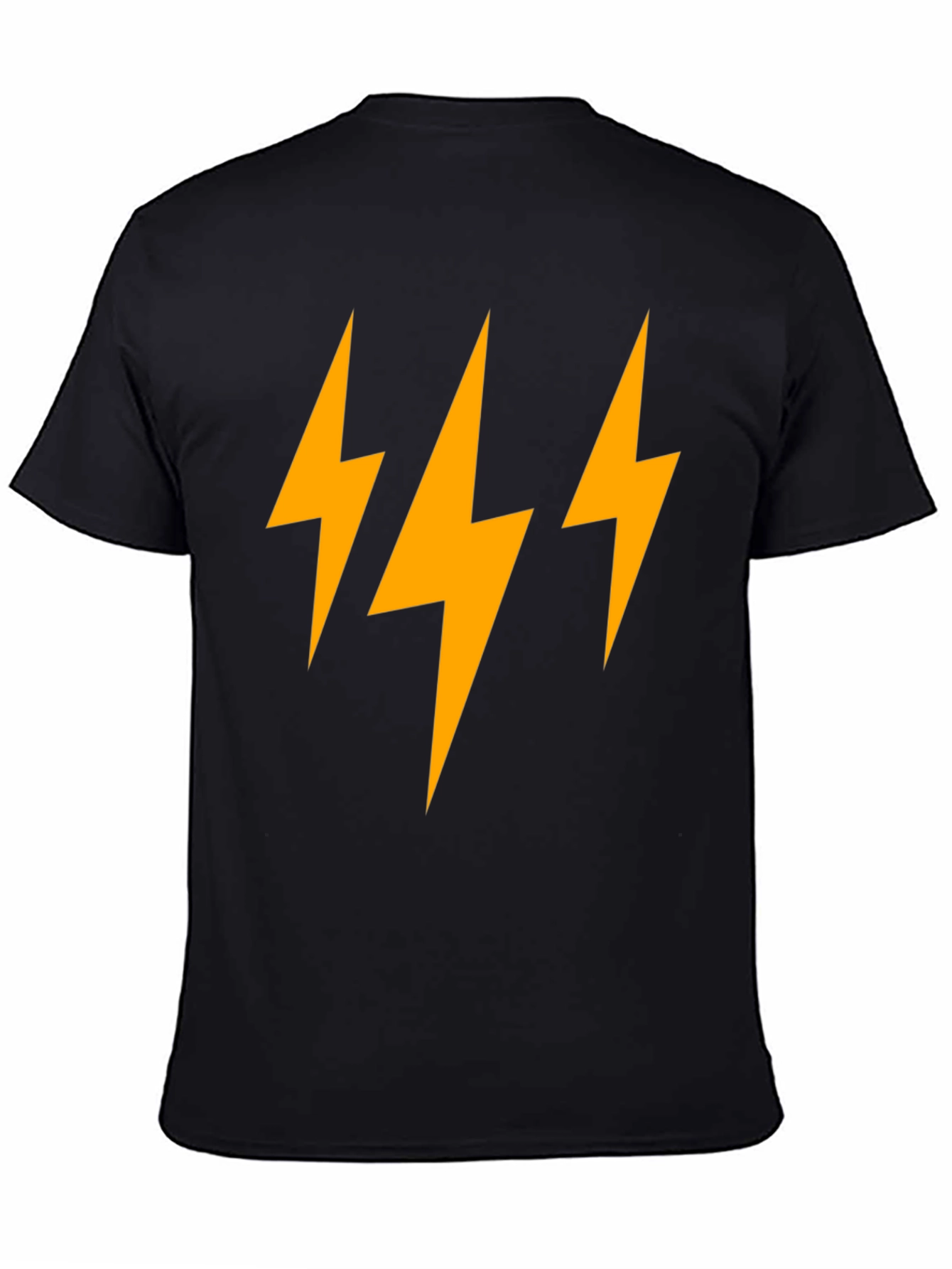 Triple Lightning Bolt Graphic Tee - Black