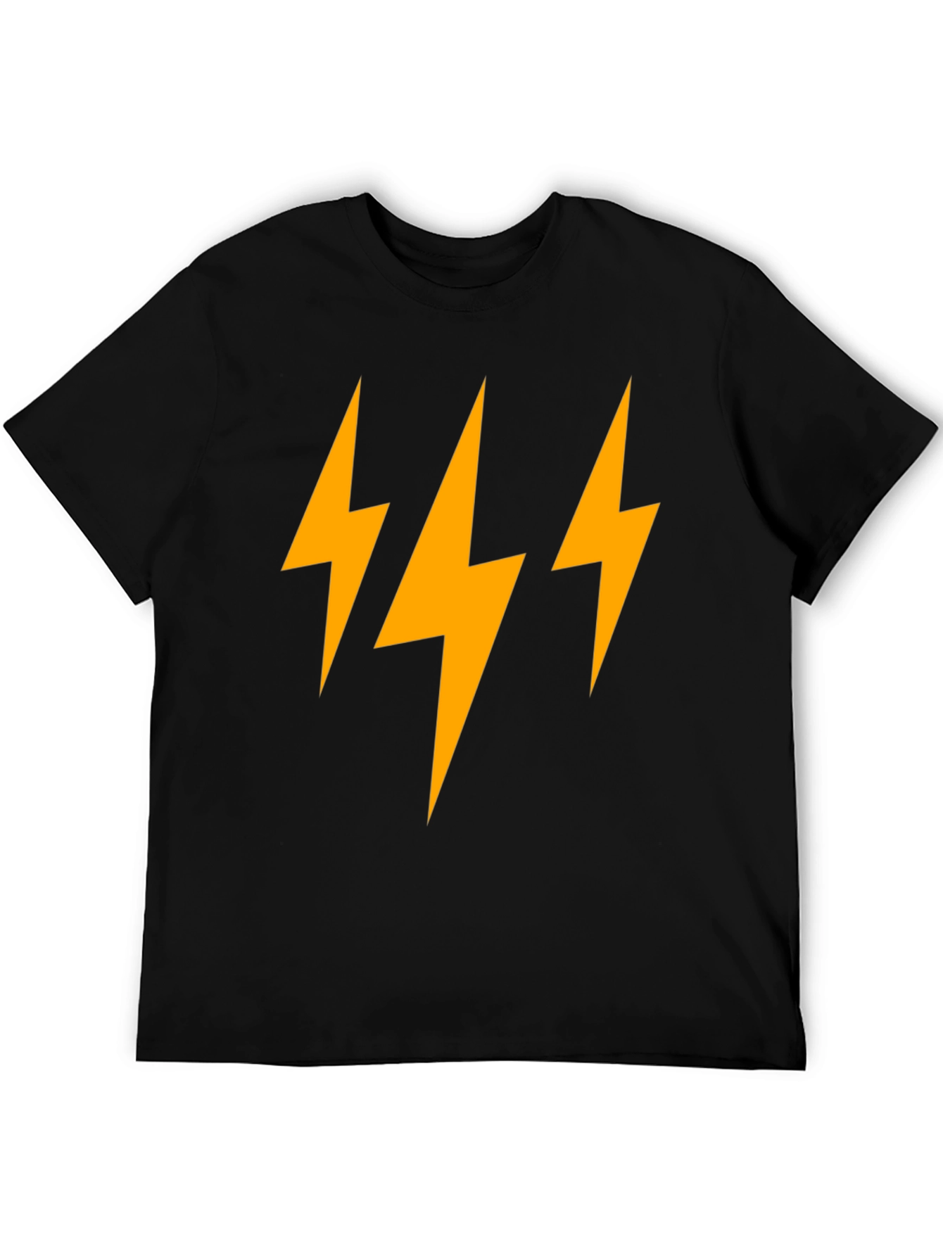 Triple Lightning Bolt Graphic Tee - Black