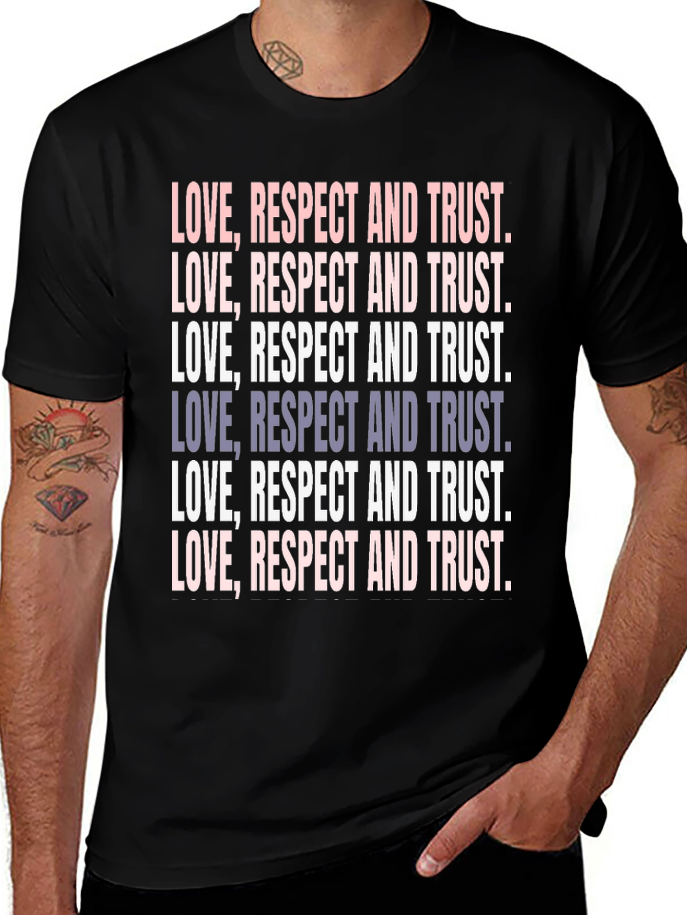 Love Respect Trust Graphic Tee - Unisex Black T-Shirt
