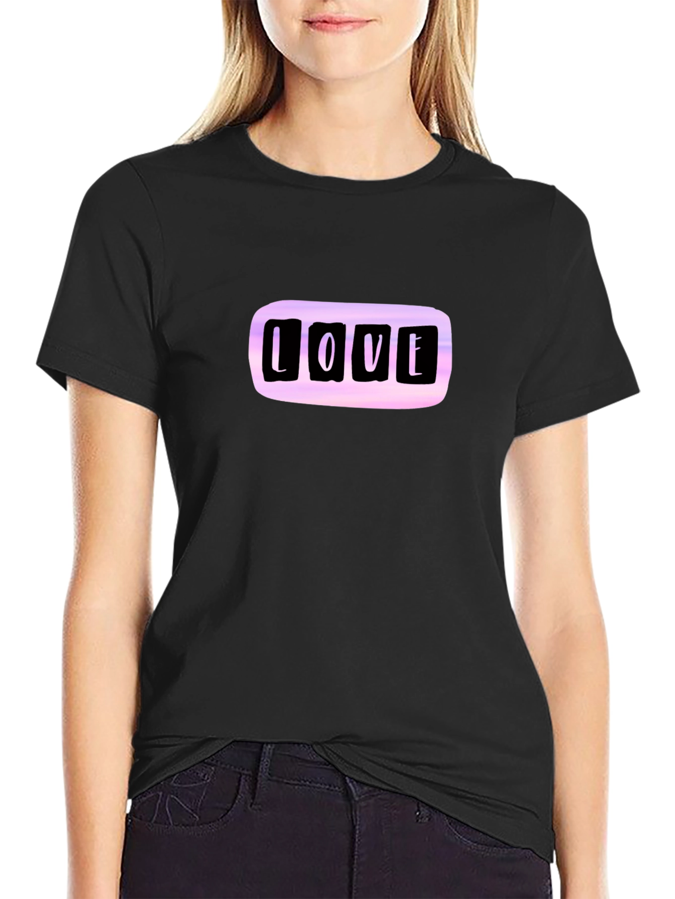 Love T-Shirt - Black Casual Tee