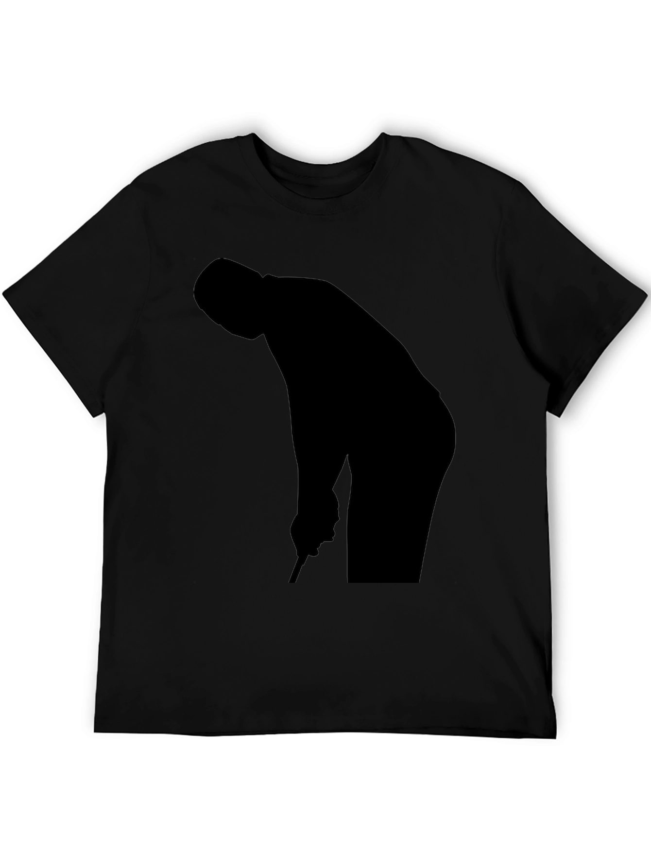 Golf Player Silhouette Black T-Shirt