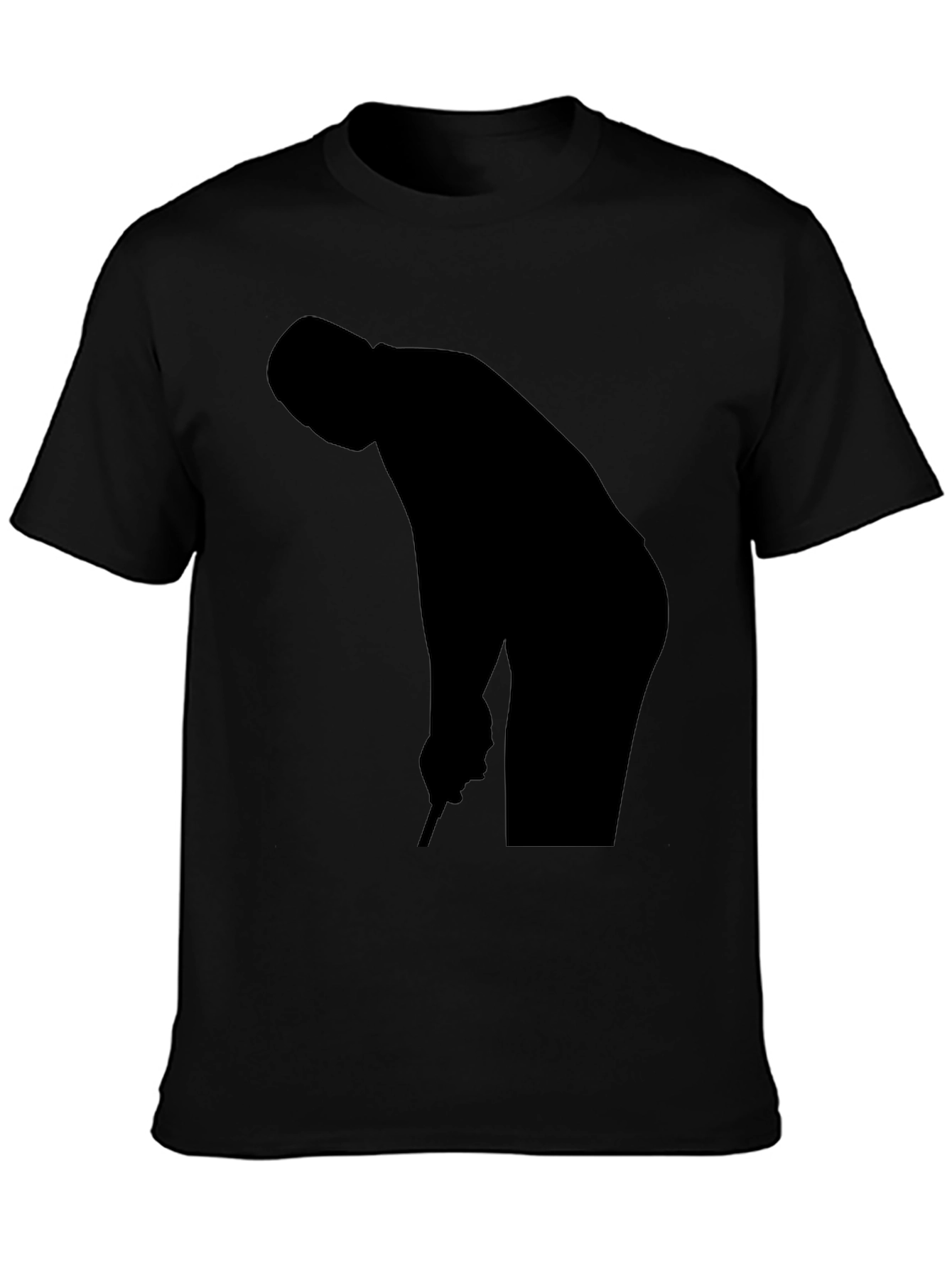 Golf Player Silhouette Black T-Shirt