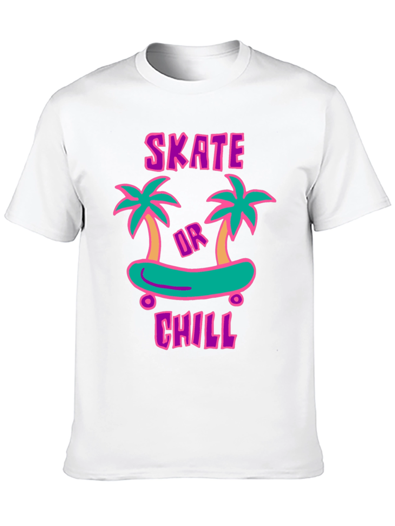 Skate or Chill Graphic T-Shirt - Casual Style