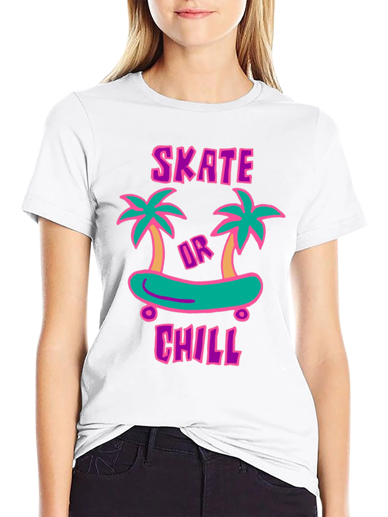 Skate or Chill Graphic T-Shirt - Casual Style