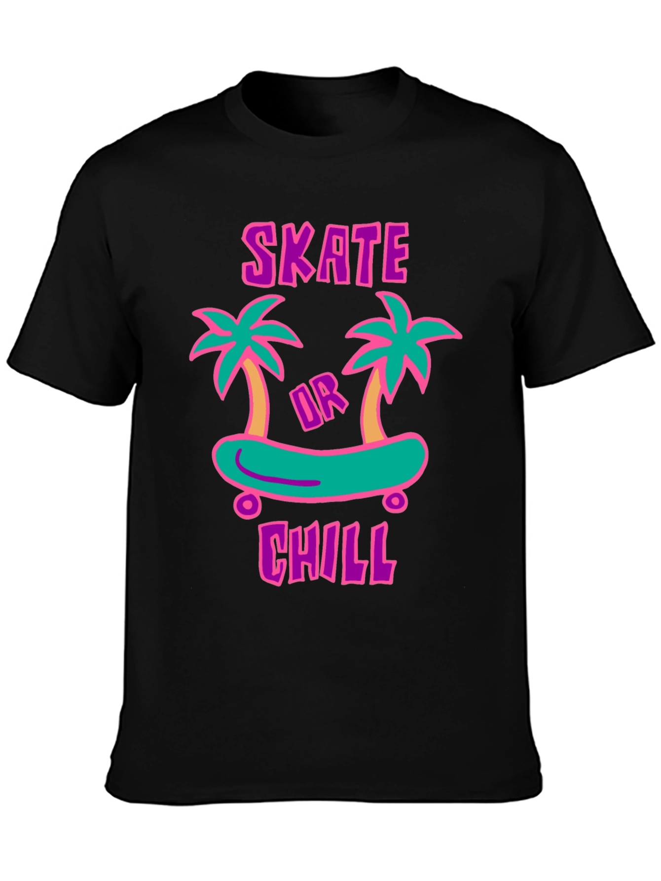 Skate or Chill Graphic T-Shirt - Casual Style
